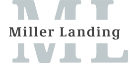 A green puzzle piece graphic with the words "Miller Landing" in the center.